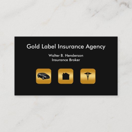 Classy Insurance Agent両面名刺 名刺 (正面)