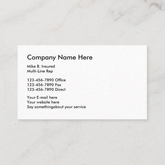 Classy Insurance Broker名刺 名刺 (裏面)