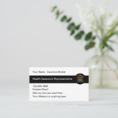 Classy Insurance Broker Business Card Design 名刺 (スタンド正面)