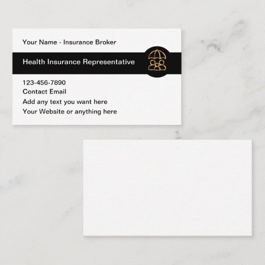 Classy Insurance Broker Business Card Design 名刺 (正面/裏面)