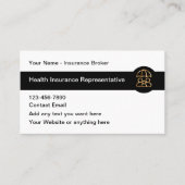 Classy Insurance Broker Business Card Design 名刺 (正面)