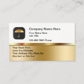 Classy Insurance Umbrella Theme Business Cards 名刺 (正面)