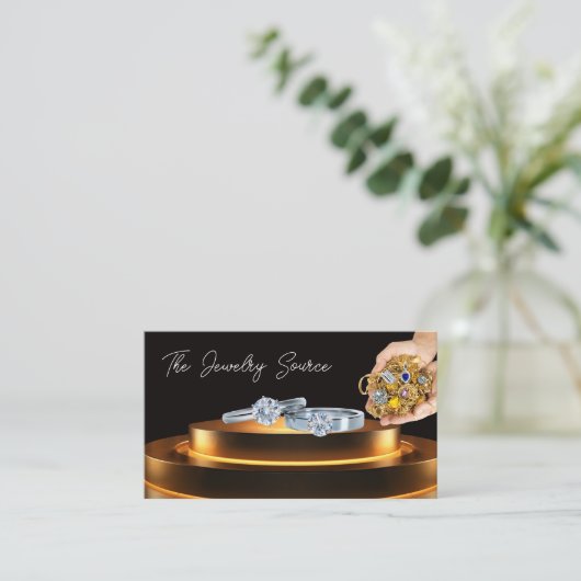 Classy Jewelry Store Business Cards Design 名刺 (スタンド正面)