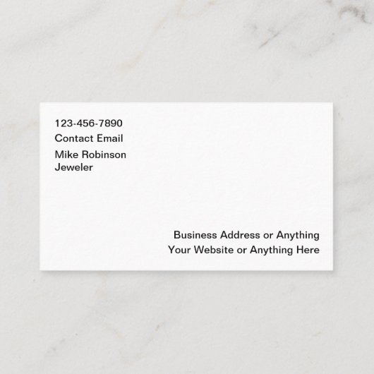 Classy Jewelry Store Business Cards Design 名刺 (裏面)