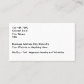 Classy Jewelry Theme Bling Business Cards 名刺 (裏面)