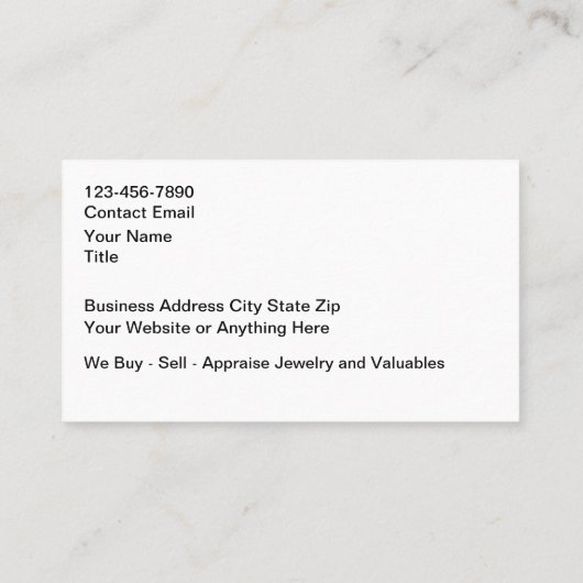 Classy Jewelry Theme Bling Business Cards 名刺 (裏面)