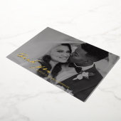 Classy Krightnessの結婚写真ありがとうござ実在う 箔招待状 (回転した状態)