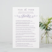Classy Lavender Floral 'Pass the Poem' Game  (スタンド正面)