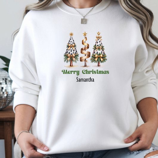 Classy Leopard Christmas Trees gift for her hoodie パーカ