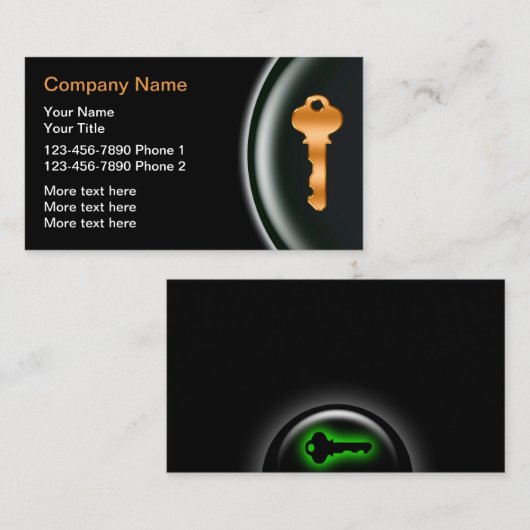 Classy Locksmithユニーク名刺 名刺 (正面/裏面)