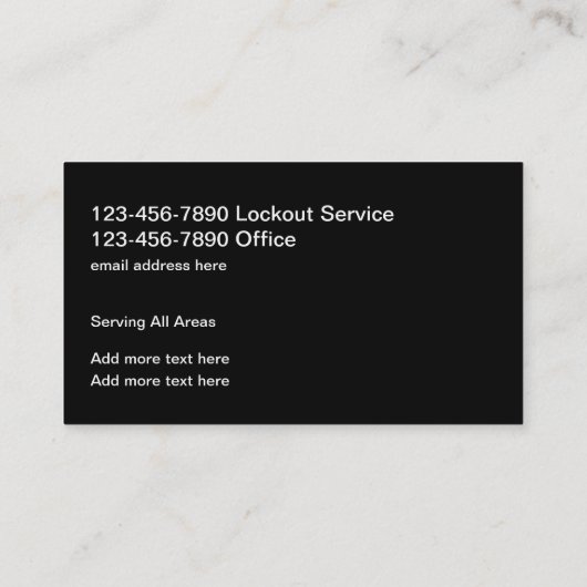 Classy Locksmith New(新モダン規) 名刺 (裏面)