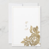 Classy luxurious white gold rose floral wedding  招待状 (裏面)