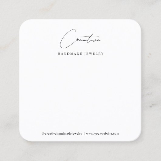 Classy Magenta Handwritten Script Jewelry Display スクエア名刺 (正面)
