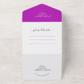 Classy Magenta RSVP Photo QR Code Wedding オールインワン招待状 (外側)
