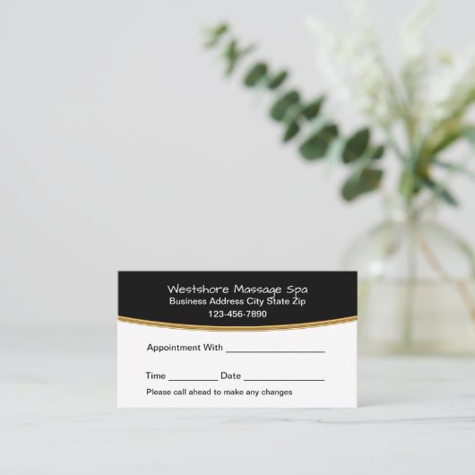 Classy Massage Therapist Spa Appointment Cards 予約カード (スタンド正面)