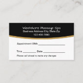 Classy Massage Therapist Spa Appointment Cards 予約カード (正面)