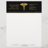 Classy Medical金ゴールドカドゥセウスオンブラック – Letterhead レターヘッド (正面)