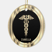 Classy Medical 👨 ⚕️ – 黒と金ゴールド セラミックオーナメント (左)