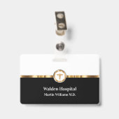 Classy Medical Facility StaffメンバーIDバッジ バッジ (裏面 (クリップ付))