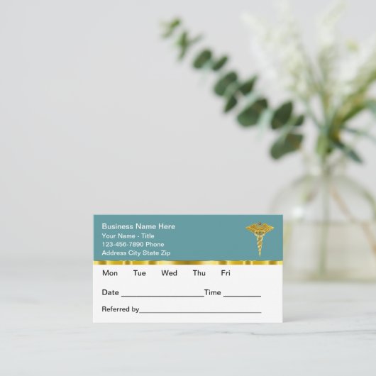 Classy Medical Office Appointment Cards Design 予約カード (スタンド正面)