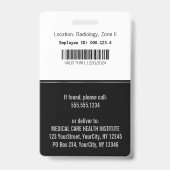 Classy Medical Silver CaduceusのブラックフォトID バッジ (裏面)