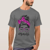 Classy Meme Life Messy Bun Pink Leopard Print Moth Tシャツ (正面)