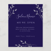 Classy Midnight Blue & Silver Elegant Salon  チラシ (正面)