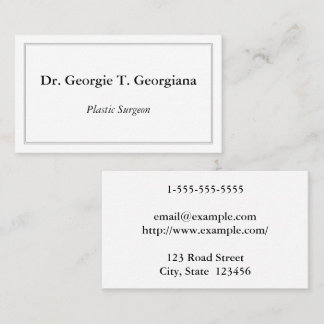 Classy & Minimal Plastic Surgeon Business Card 名刺