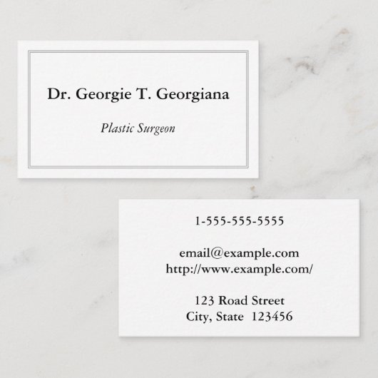 Classy & Minimal Plastic Surgeon Business Card 名刺 (正面/裏面)