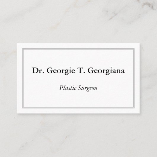Classy & Minimal Plastic Surgeon Business Card 名刺 (正面)