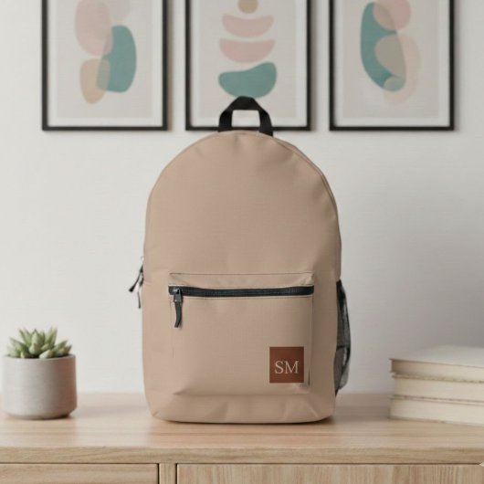 Classy Minimalist Sand Custom Backpack - Simple  プリントバックパック