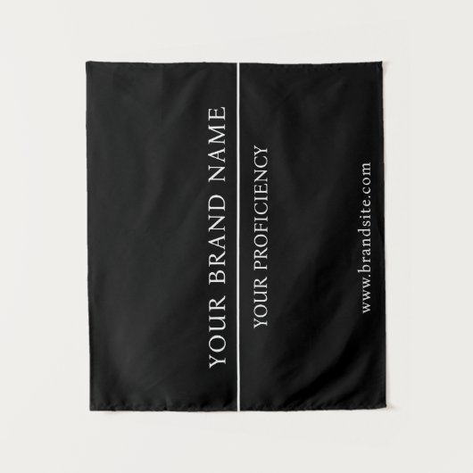 Classy Minimalist White Text Black Wall Design タペストリー (正面)