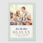 Classy Mintと金ゴールド写真Save the Date (正面)