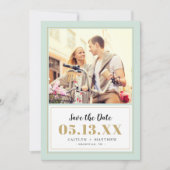 Classy Mintと金ゴールド写真Save the Date セーブザデート (正面)