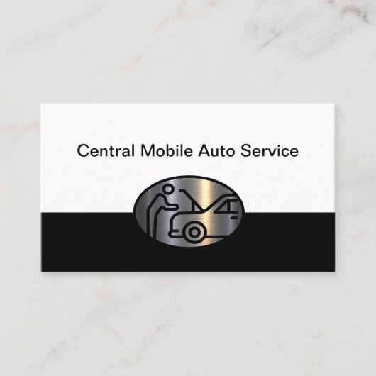 Classy Modern Auto Mechanic Roadside Assistance 名刺 (正面)