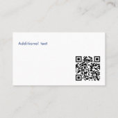 Classy Modern Custom Photo QR Code Blue Gradient 名刺 (裏面)