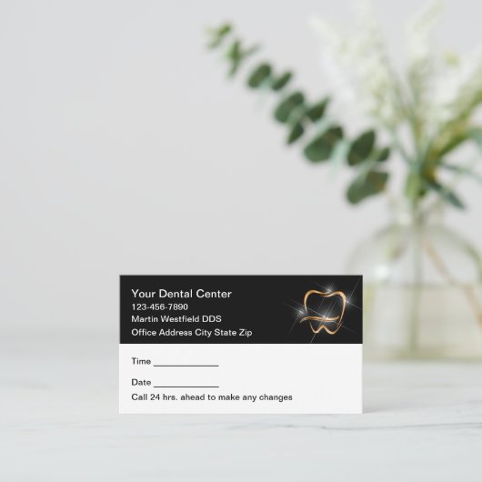 Classy Modern Dentist Office Appointment Cards 予約カード (スタンド正面)