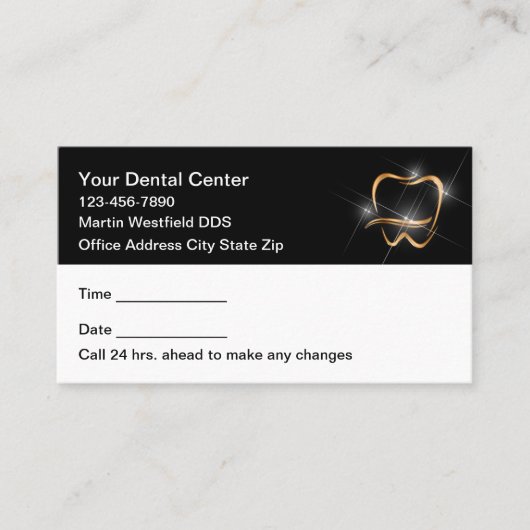 Classy Modern Dentist Office Appointment Cards  予約カード (正面)