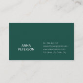 Classy Modern Elegant Daisy Flower on Teal 名刺 (裏面)