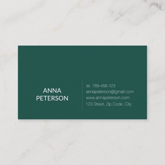 Classy Modern Elegant Daisy Flower on Teal 名刺 (裏面)