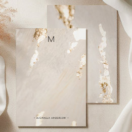 Classy Modern Gold Foil Monogram & Name Stationery ノートカード