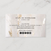 Classy Modern Gold Foil Social Media Icons 名刺 (裏面)