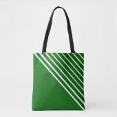 Classy Modern Green Diagonal Stripes トートバッグ (正面)