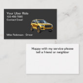 Classy Modern Simple Uber Driver Taxi 名刺 (正面/裏面)