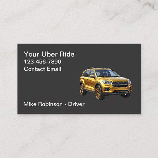 Classy Modern Simple Uber Driver Taxi 名刺 (正面)
