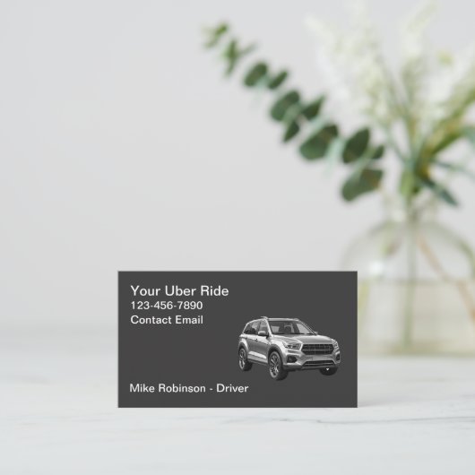Classy Modern Simple Uber Driver Taxi 名刺 (スタンド正面)