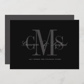 Classy + Monogramコンテンポラリー結婚式招待状 招待状 (正面/裏面)