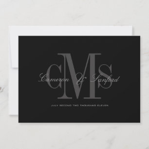 Classy + Monogramコンテンポラリー結婚式招待状 招待状