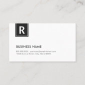 Classy Monogram – 黒モダンと白 名刺 (裏面)