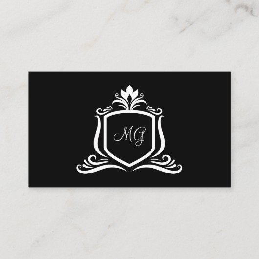 Classy Monogram Elegant Business Cards 名刺 (正面)